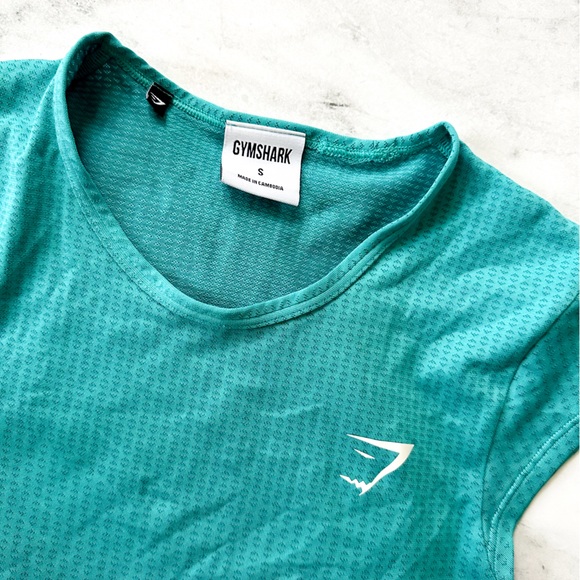 Gymshark Womens Teal Cropped Tee, sz. Small - Picture 4 of 4